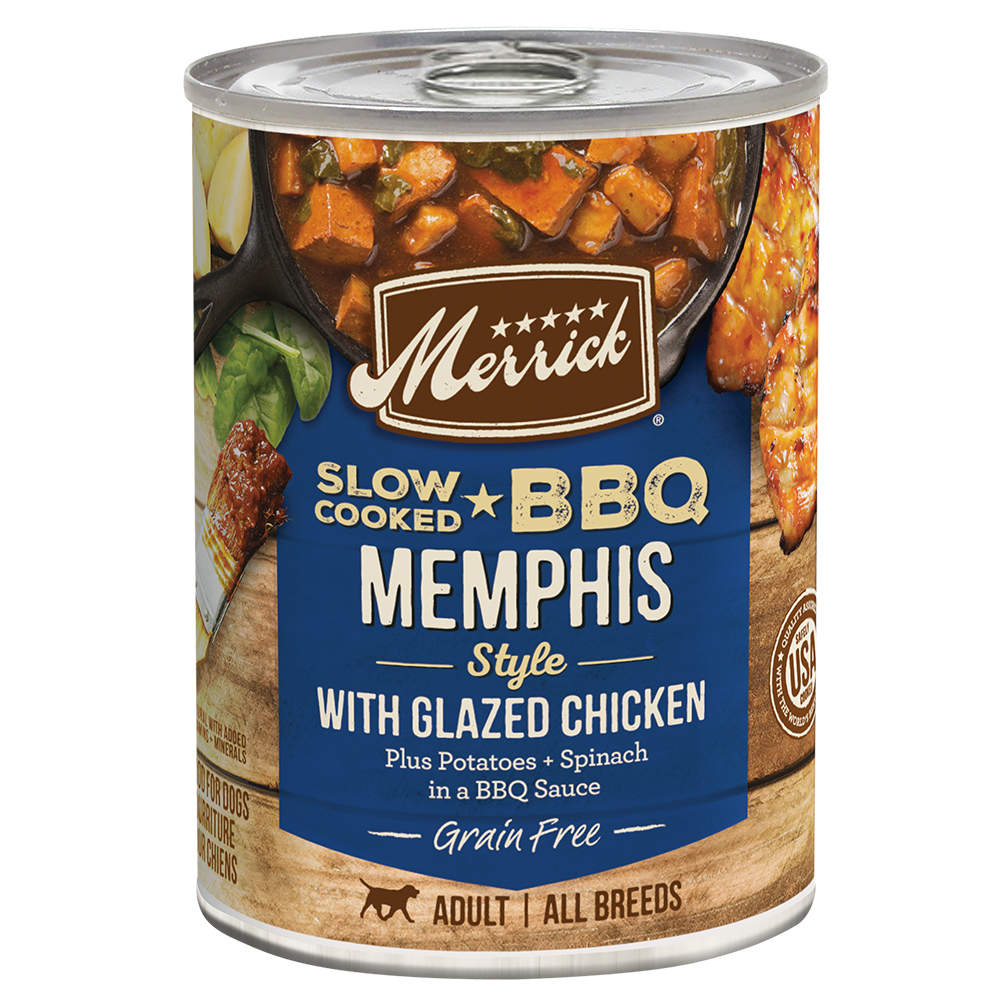 Merrick Slow Cooked Grain Free Adult BBQ Memphis Chicken Wet Dog Food (12.7oz) - Majestic Pet Kingdom