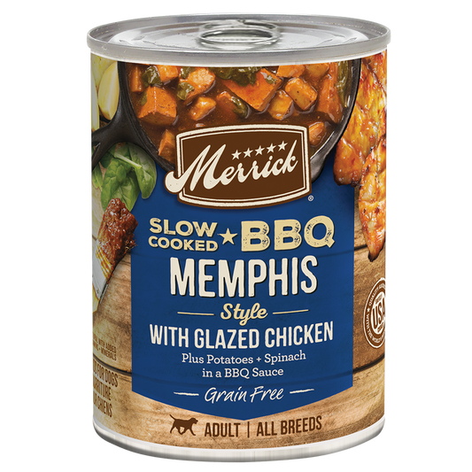 Merrick Slow Cooked Grain Free Adult BBQ Memphis Chicken Wet Dog Food (12.7oz) - Majestic Pet Kingdom