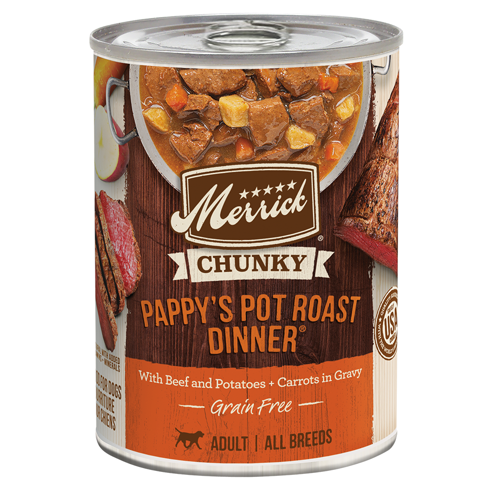 Merrick Chunky Grain Free Pappy's Pot Roast Wet Dog Food (12.7oz) - Majestic Pet Kingdom