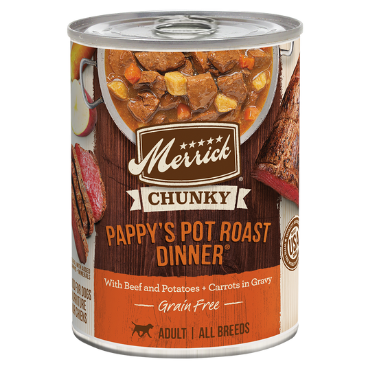 Merrick Chunky Grain Free Pappy's Pot Roast Wet Dog Food (12.7oz) - Majestic Pet Kingdom