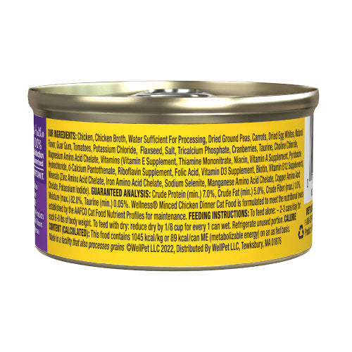 Wellness Complete Health Adult Minced Chicken Entree Wet Cat Food (5.5oz) - Majestic Pet Kingdom