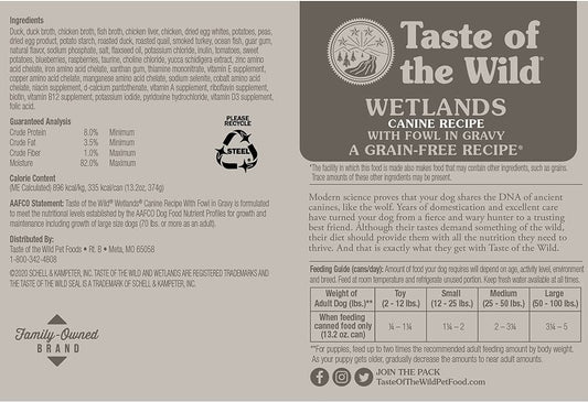 Taste of the Wild Adult Wetland Fowl Canine Food (13.2oz) - Majestic Pet Kingdom