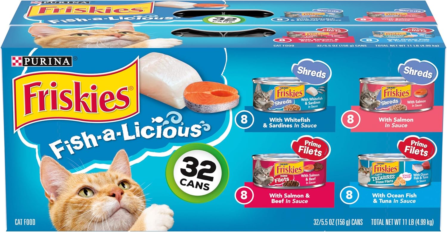 32Ct 5.5oz Friskies Fish-A-Licious Variety Pack - Majestic Pet Kingdom