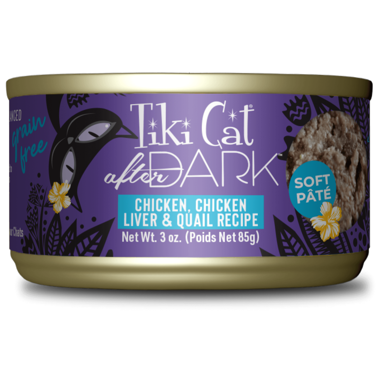 Tikicat Adult After Dark Chicken, Chicken Liver and Quail Soft Pate (3oz) - Majestic Pet Kingdom