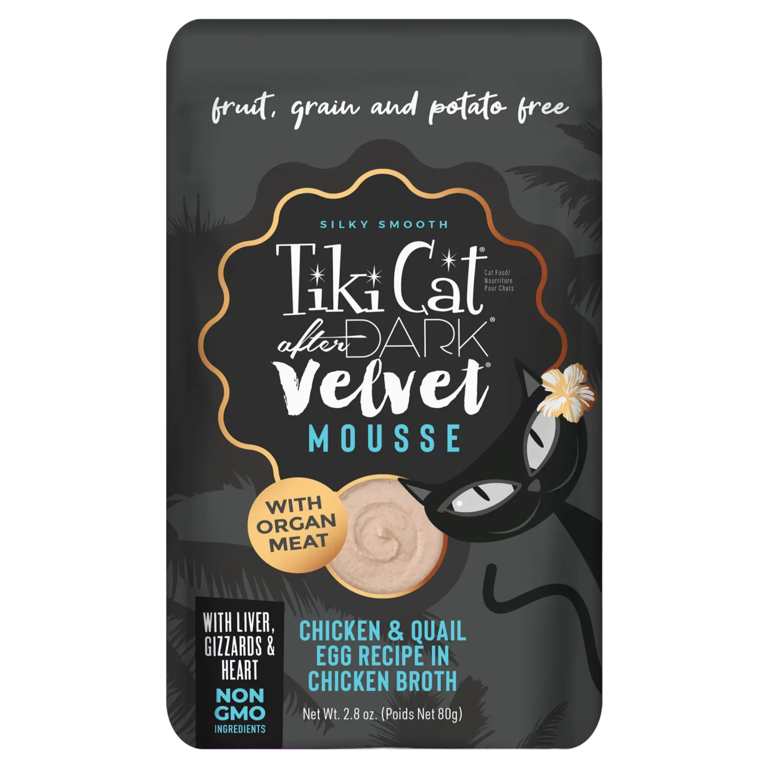 Tikicat Adult After Dark Velvet Mousse Chicken and Quail Egg (2.8oz) - Majestic Pet Kingdom