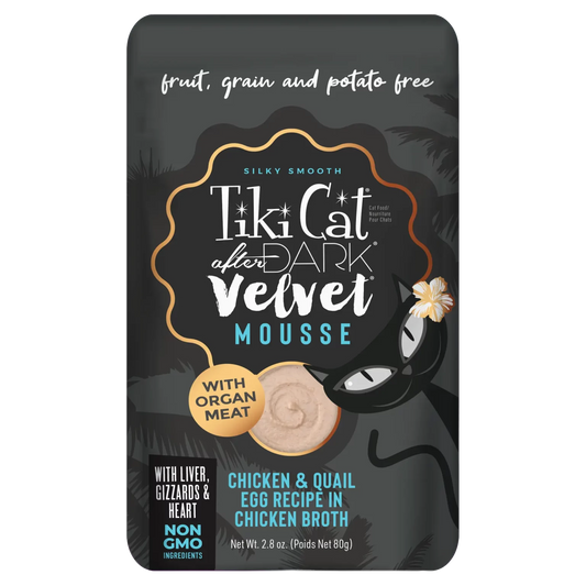Tikicat Adult After Dark Velvet Mousse Chicken and Quail Egg (2.8oz) - Majestic Pet Kingdom