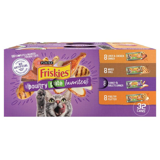 32Ct 5.5oz Friskies Pate Poultry Favorite's Variety Pack - Majestic Pet Kingdom