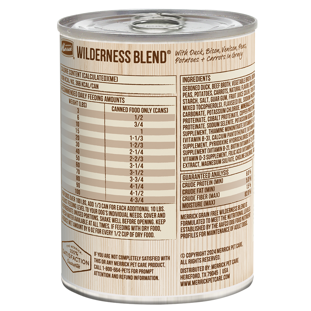 Merrick Grain Free Wilderness Blend Wet Dog Food (12.7oz) - Majestic Pet Kingdom