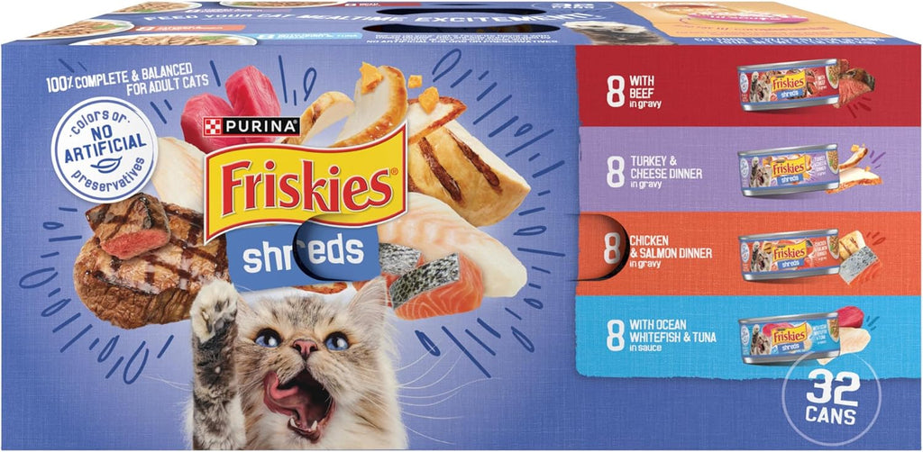 Friskies Shreds Variety Pack 32Ct of 5.5Oz Cans - Majestic Pet Kingdom