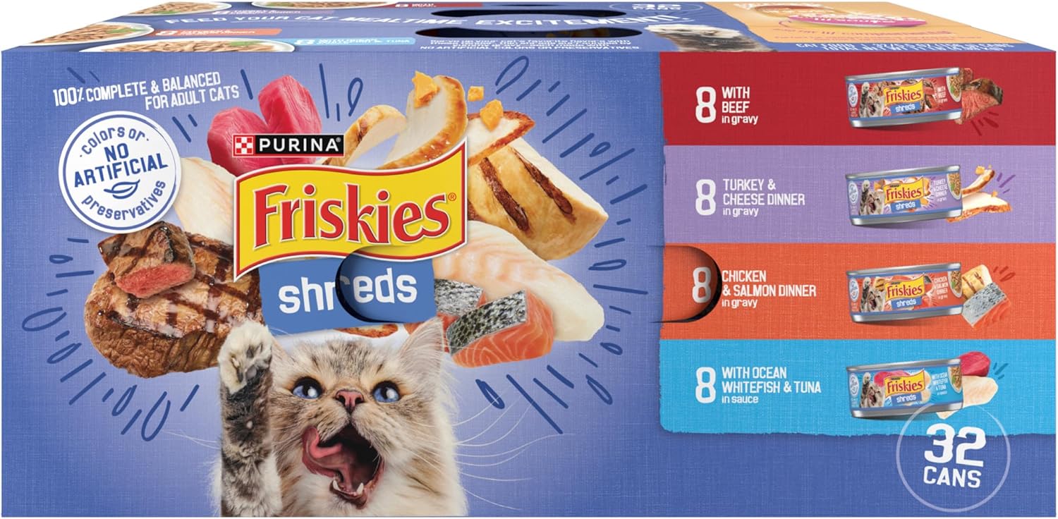 Friskies Shreds Variety Pack 32Ct of 5.5Oz Cans - Majestic Pet Kingdom