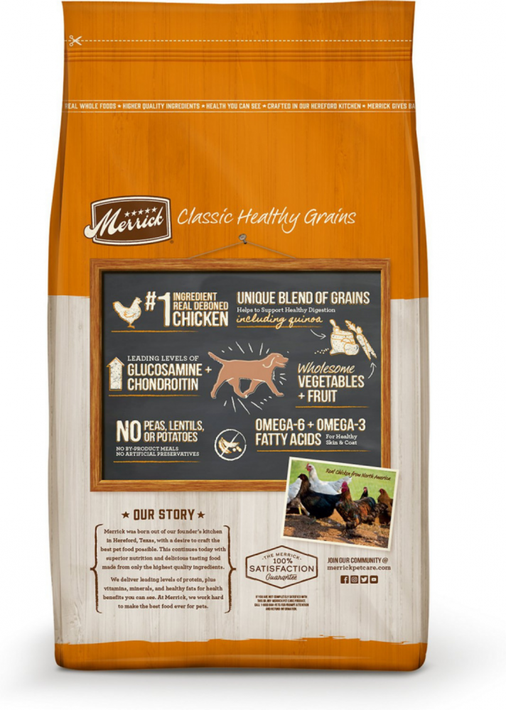 Dog Food Merrick Classic Healthy Grains Chicken Brown Rice