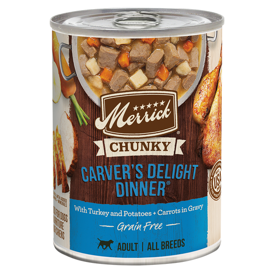 Merrick Chunky Grain Free Adult Carvers Delight Dinner Wet Dog Food (12.7oz) - Majestic Pet Kingdom