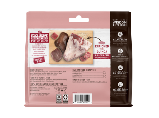 Earth Animal Wisdom Air Dried From The Land Jerky Dog Treats (4oz)