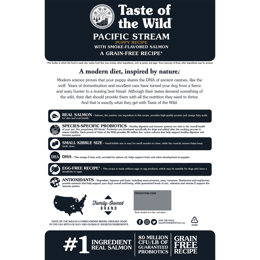Taste of the Wild Puppy Pacific Stream Salmon Canine Food