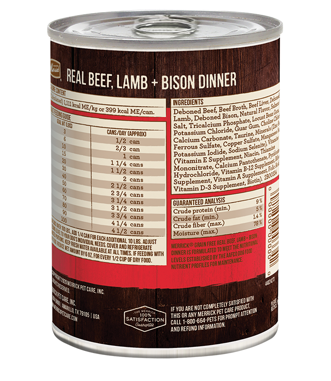 Merrick Grain Free Real Beef, Lamb and Bison Wet Dog Food (12.7oz) - Majestic Pet Kingdom