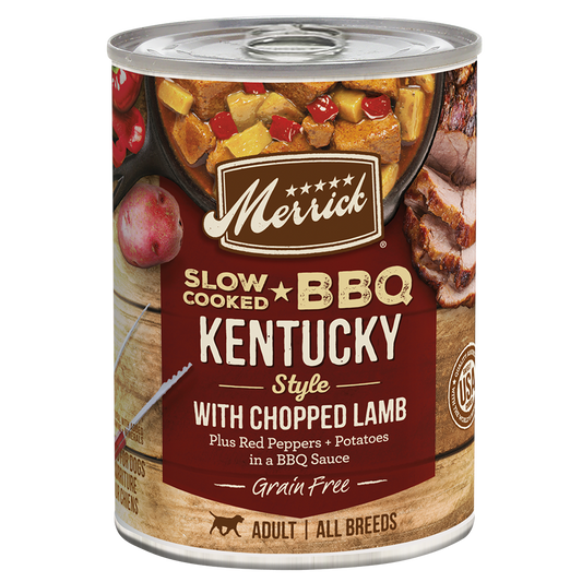 Merrick Slow Cooked Grain Free Adult BBQ Kentucky Lamb Wet Dog Food (12.7oz) - Majestic Pet Kingdom