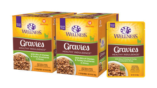 Wellness Adult Pouch Healthy Indulge Gravies Chicken and Turkey Wet Cat Food (3oz) - Majestic Pet Kingdom
