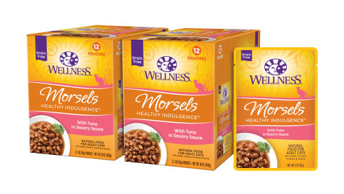 Wellness Adult Pouch Healthy Indulge Morsels Tuna Wet Cat Food (3oz) - Majestic Pet Kingdom