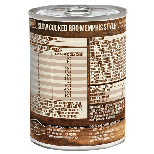 Merrick Slow Cooked Grain Free Adult BBQ Memphis Chicken Wet Dog Food (12.7oz) - Majestic Pet Kingdom