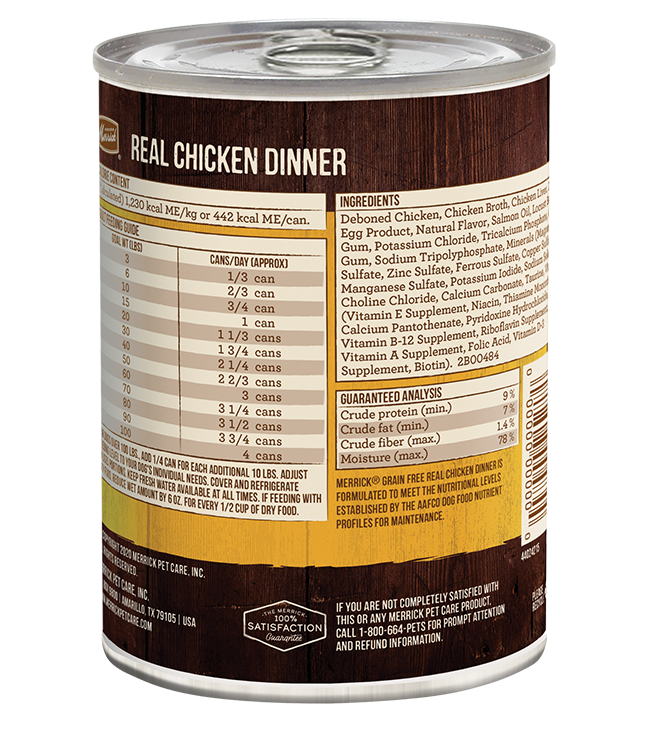 Merrick Grain Free Real Chicken Dinner Wet Dog Food (12.7oz) - Majestic Pet Kingdom