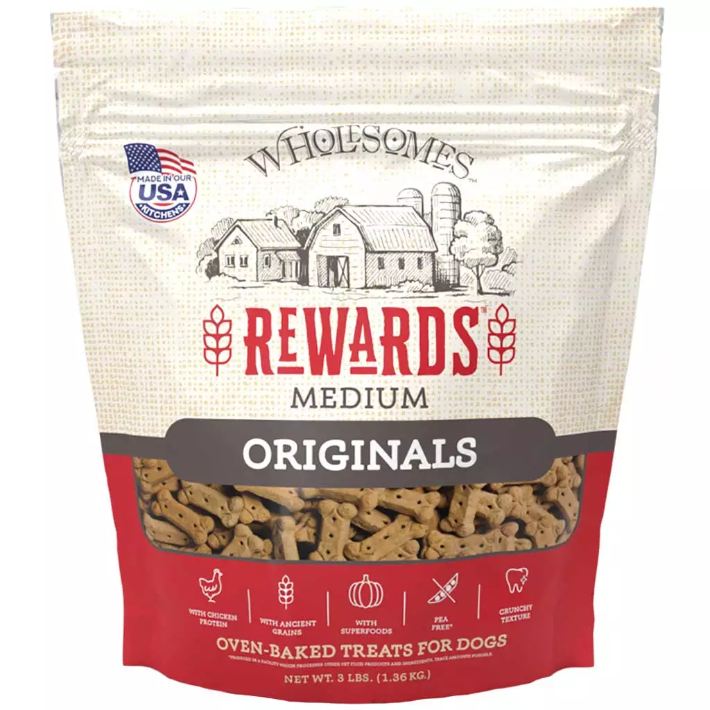 Dog Treats Wholesomes Original Medium Crunchy Biscuits 3lb