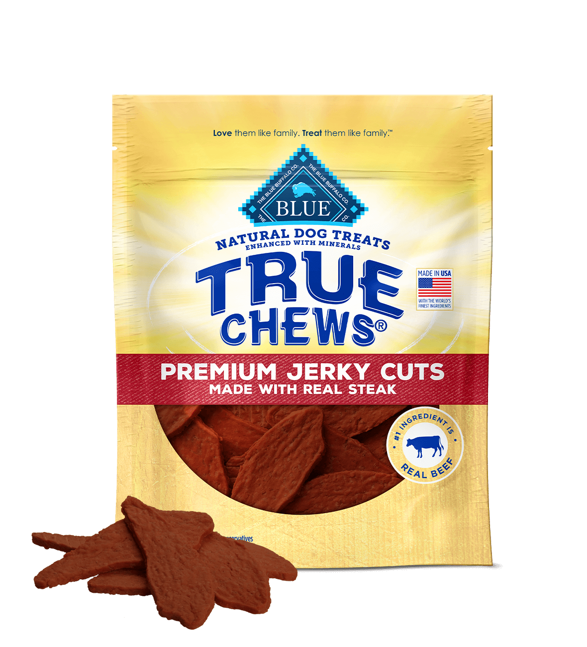 Dog Treats Blue Buffalo True Chews Steak Jerky Cuts Chews 10