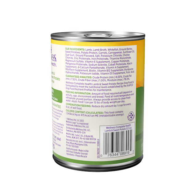 Wellness Adult Lamb and Sweet Potato Wet Dog Food (12.5oz) - Majestic Pet Kingdom