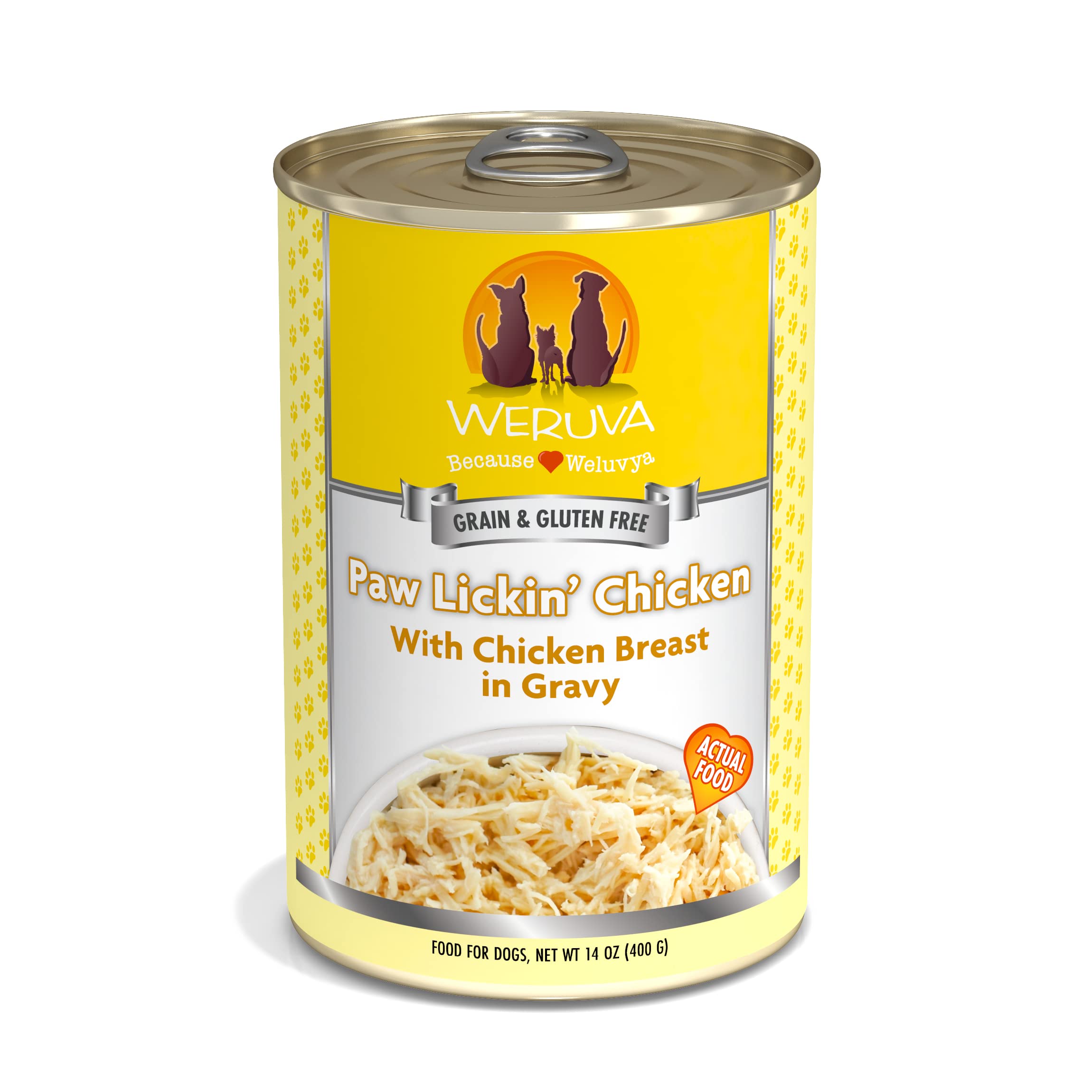 Weruva Classic, Paw Lickin’ Chicken with Chicken Breast in Gravy Dog Food (14oz) - Majestic Pet Kingdom