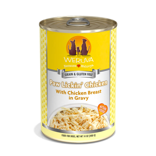 Weruva Classic, Paw Lickin’ Chicken with Chicken Breast in Gravy Dog Food (14oz) - Majestic Pet Kingdom