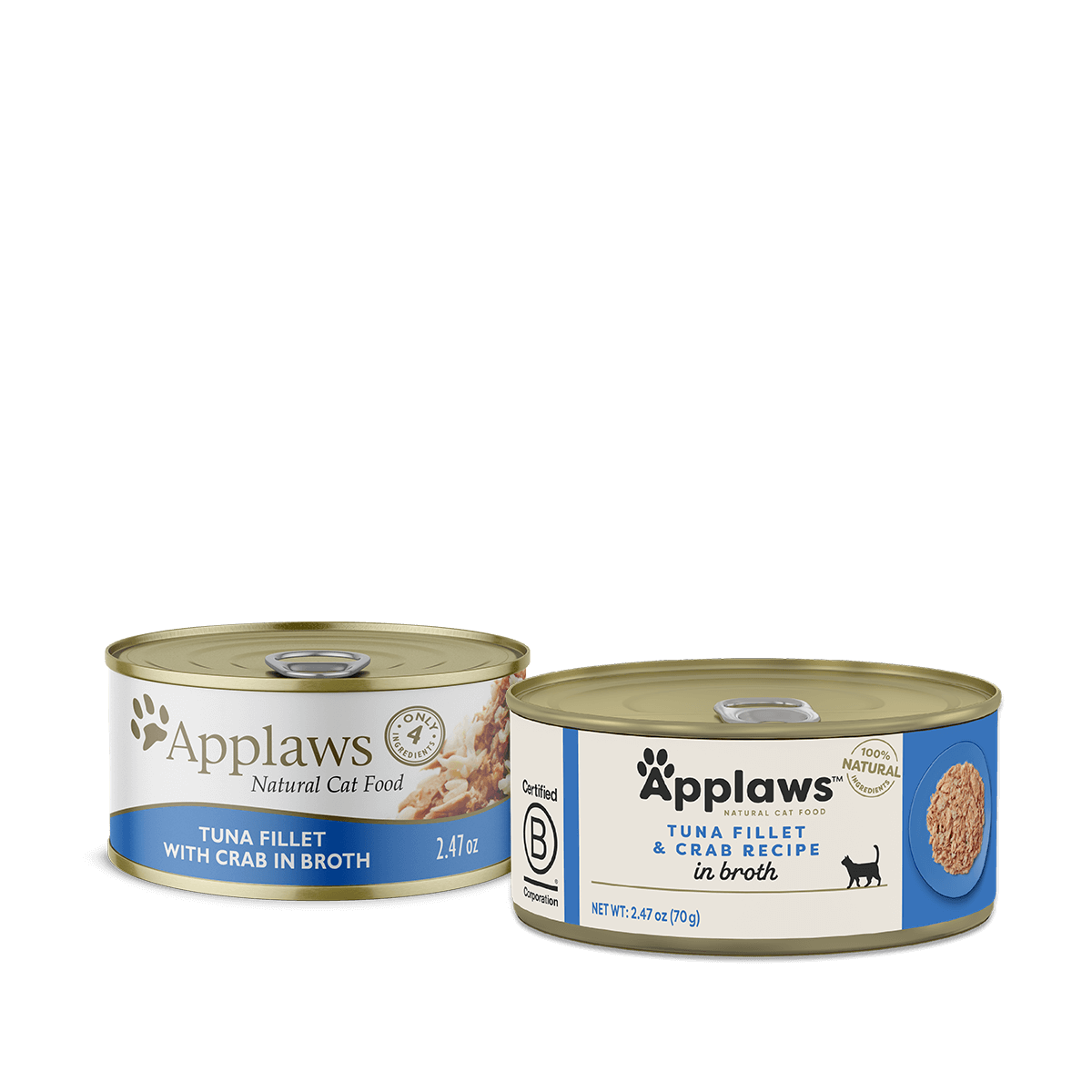 Applaws Adult Tuna Fillet with Crab in Broth Wet Cat Food (2.47oz) - Majestic Pet Kingdom