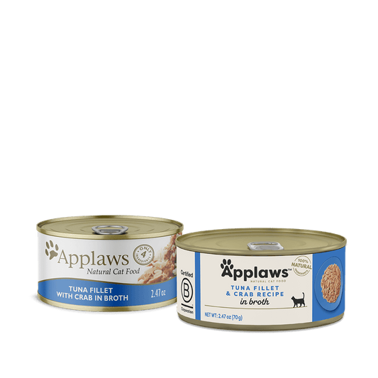 Applaws Adult Tuna Fillet with Crab in Broth Wet Cat Food (2.47oz) - Majestic Pet Kingdom