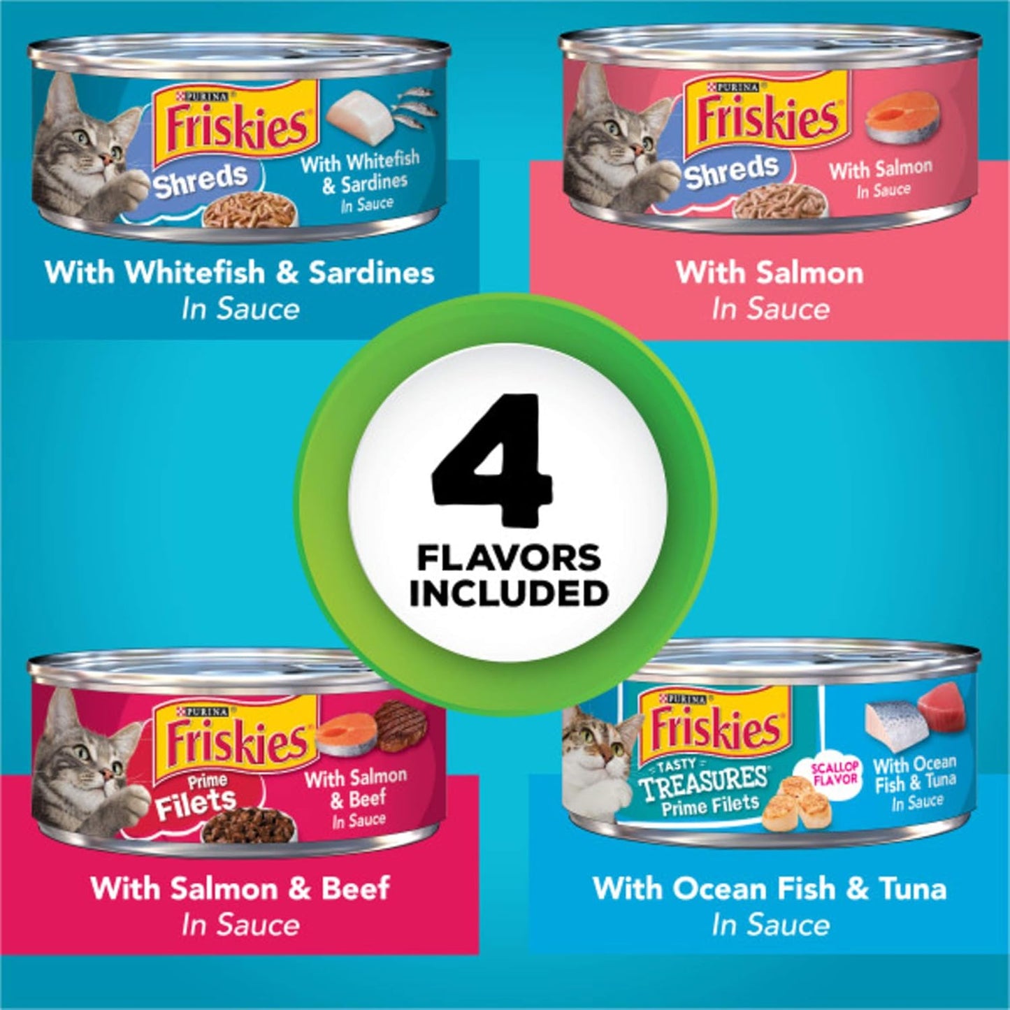 32Ct 5.5oz Friskies Fish-A-Licious Variety Pack - Majestic Pet Kingdom