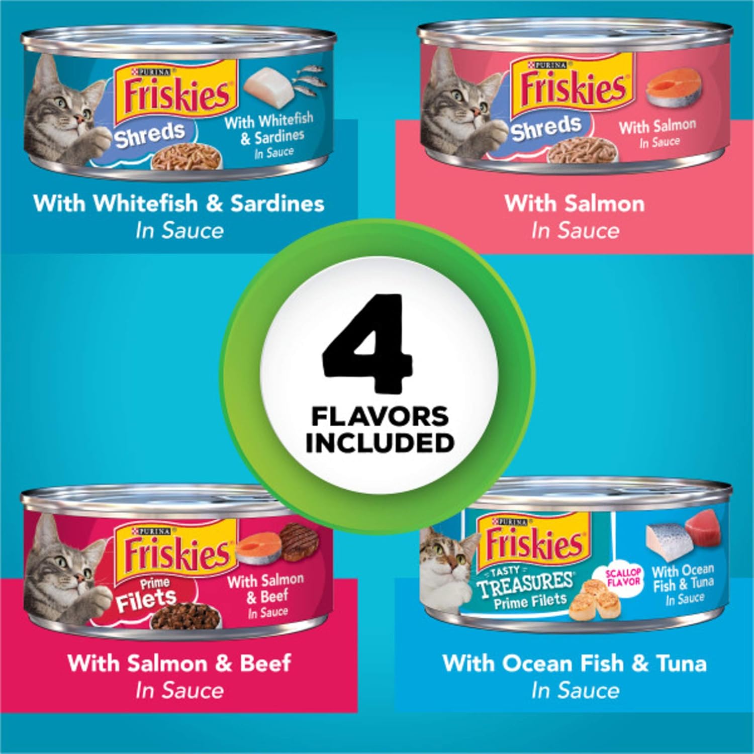 32Ct 5.5oz Friskies Fish-A-Licious Variety Pack - Majestic Pet Kingdom
