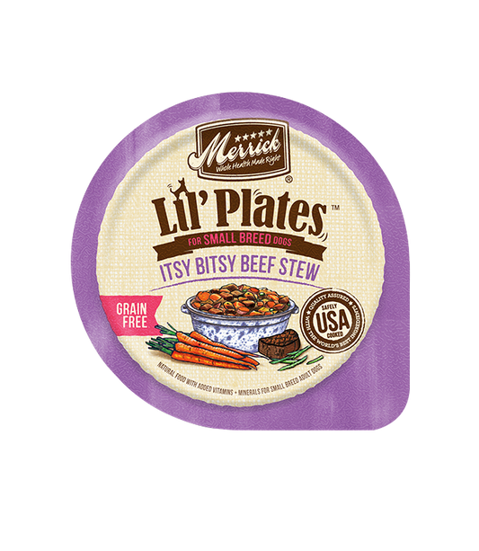 Merrick Lil' Plates Grain Free Itsy Bitsy Beef Stew Wet Dog Food (3.5oz) - Majestic Pet Kingdom