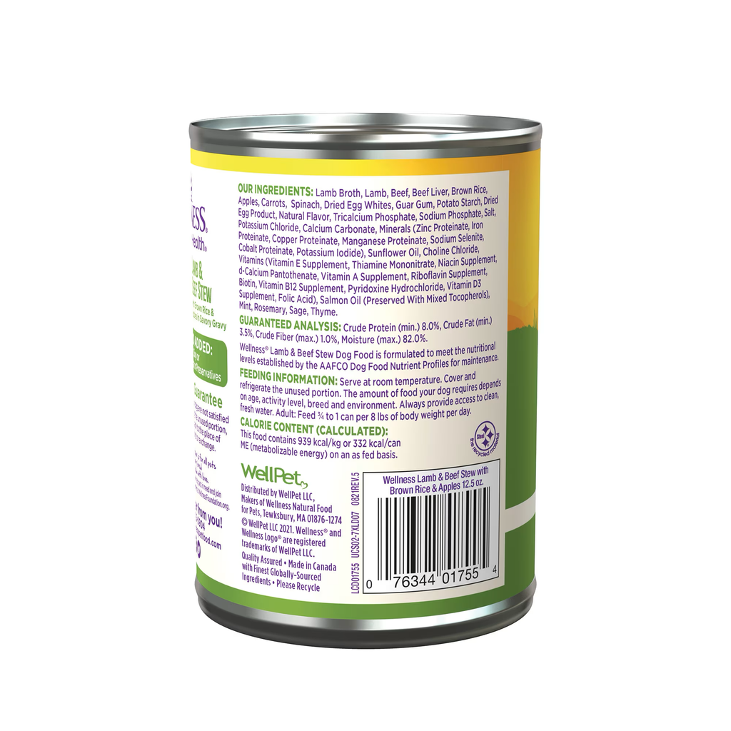 Wellness Adult Lamb and Beef Stew Wet Dog Food (12.5oz) - Majestic Pet Kingdom
