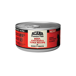 Acana Adult Grain Free Premium Pate Beef, Chicken and Tuna Wet Cat Food (3oz) - Majestic Pet Kingdom