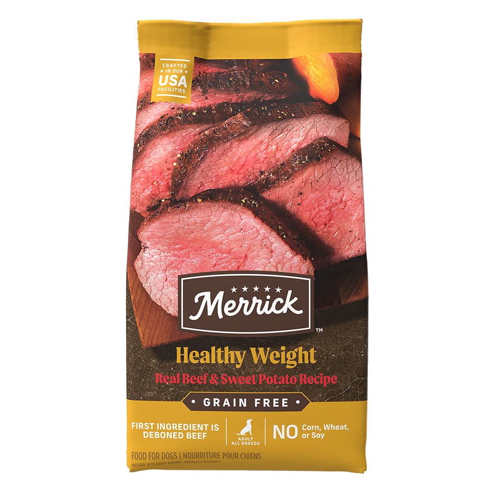 Dog Food Merrick Grain-Free Healthy Weight Beef Sweet 22lb B