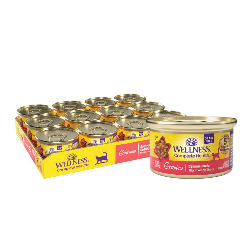 Wellness Complete Health Adult Gravies Salmon Entree Wet Cat Food (5.5oz) - Majestic Pet Kingdom