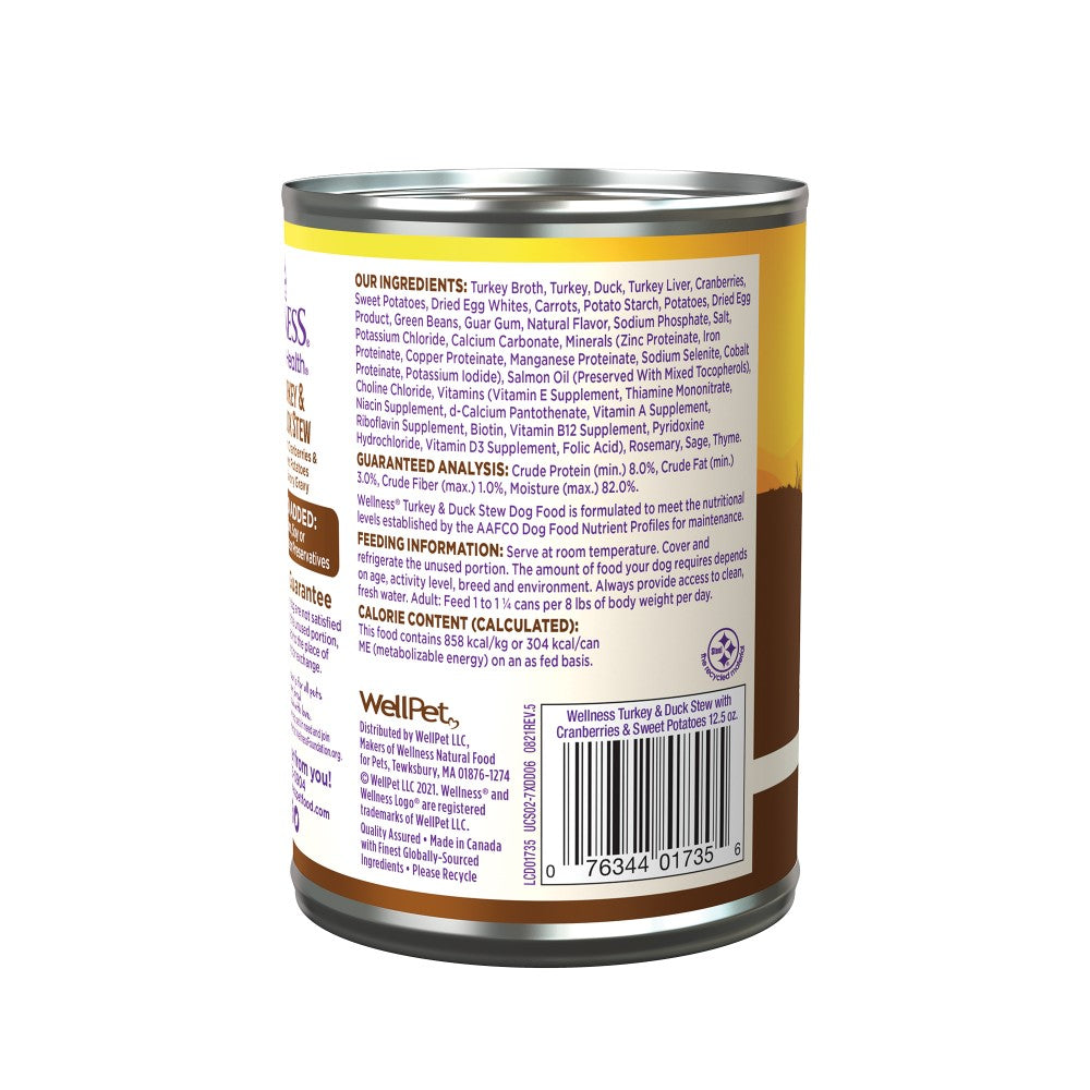 Wellness Adult Turkey and Duck Stew Wet Dog Food (12.5oz) - Majestic Pet Kingdom
