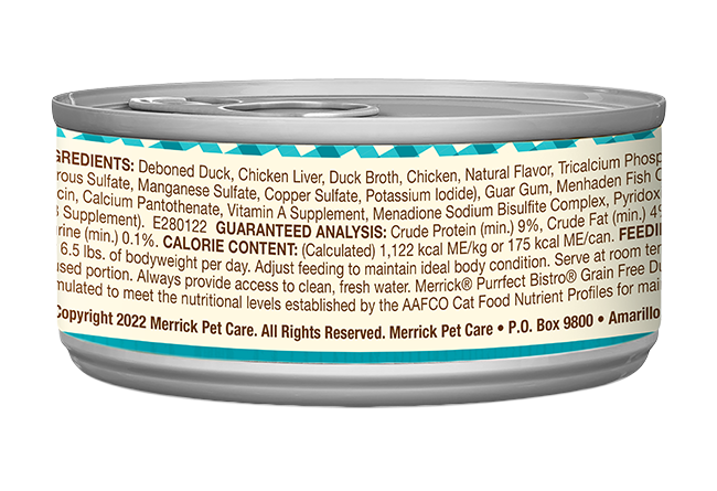 Merrick Purrfect Bistro Grain Free Adult Duck Pate Cat Food (3oz) - Majestic Pet Kingdom