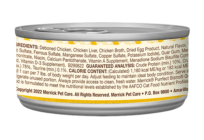 Merrick Purrfect Bistro Grain Free Adult Chicken Pate Cat Food (3oz) - Majestic Pet Kingdom
