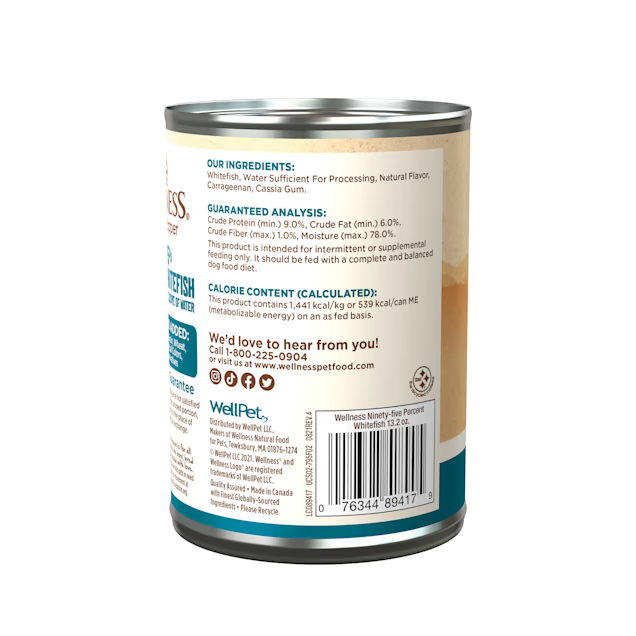 Wellness Adult 95% Whitefish Wet Dog Food (13.2oz) - Majestic Pet Kingdom