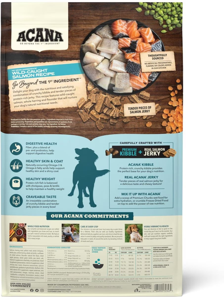 Dog Food Acana Butchers Favorites Salmon Grain Free Kibble