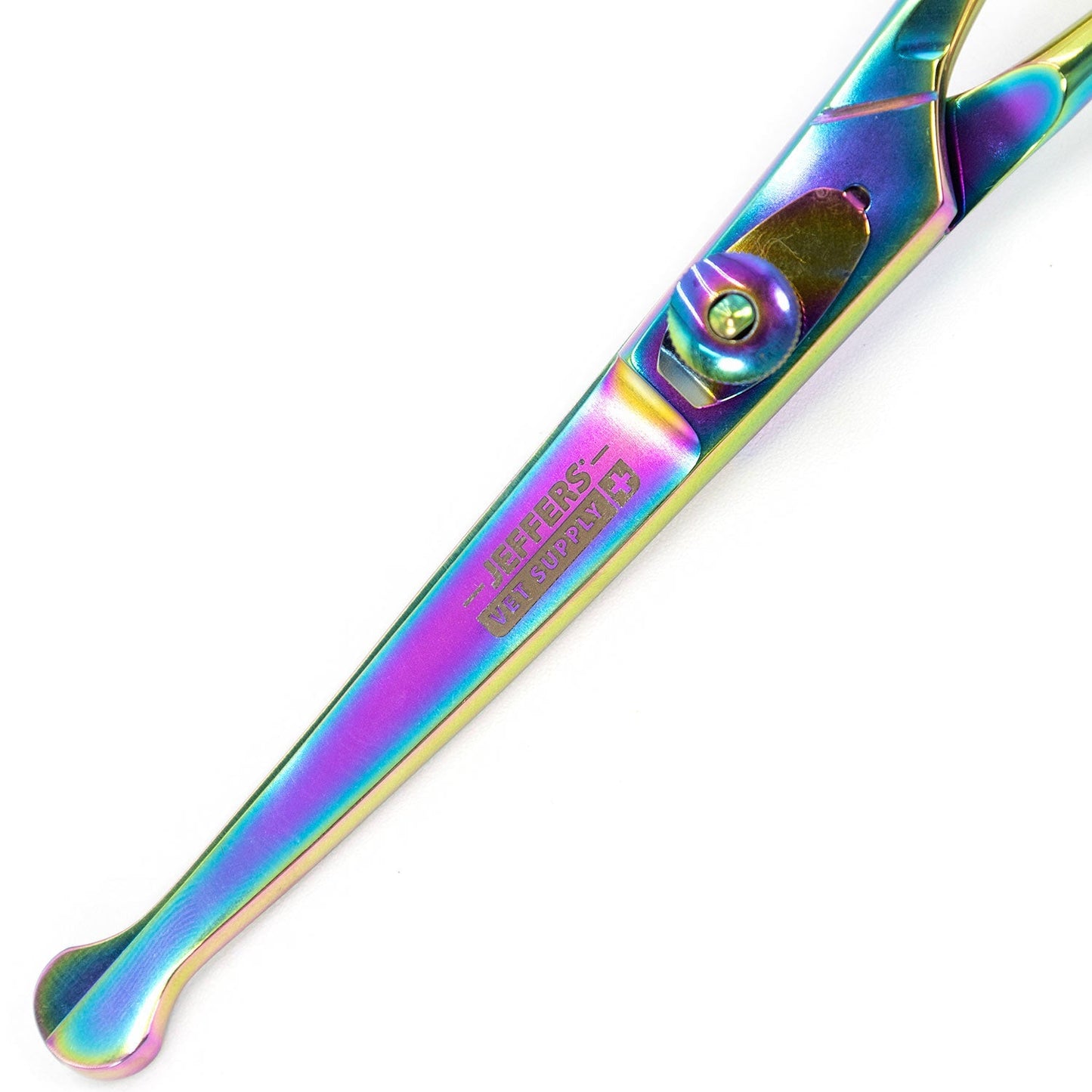 Dog Grooming Shears Safety Ball-Tip Curved Stainless 6.5in - Detail Angle 3 | Majestic Pet Kingdom