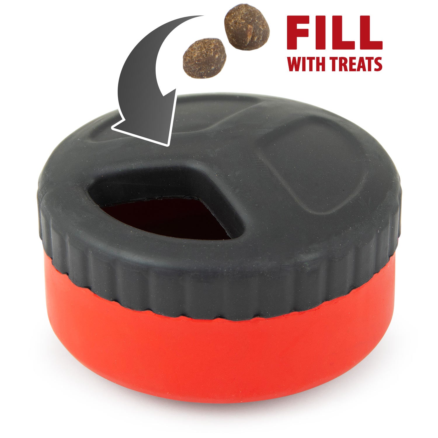 Jeffers Red Hockey Puck Natural Rubber Treat Dispensing Dental Dog | Majestic Pet Kingdom™