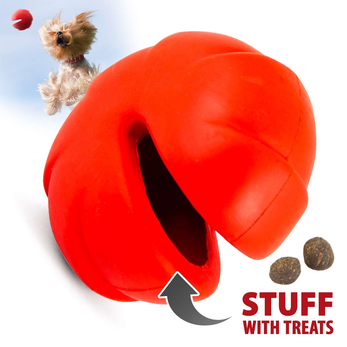 Jeffers Red Millipede Natural Rubber Treat Dispensing Dental Dog Chew | Majestic Pet Kingdom™