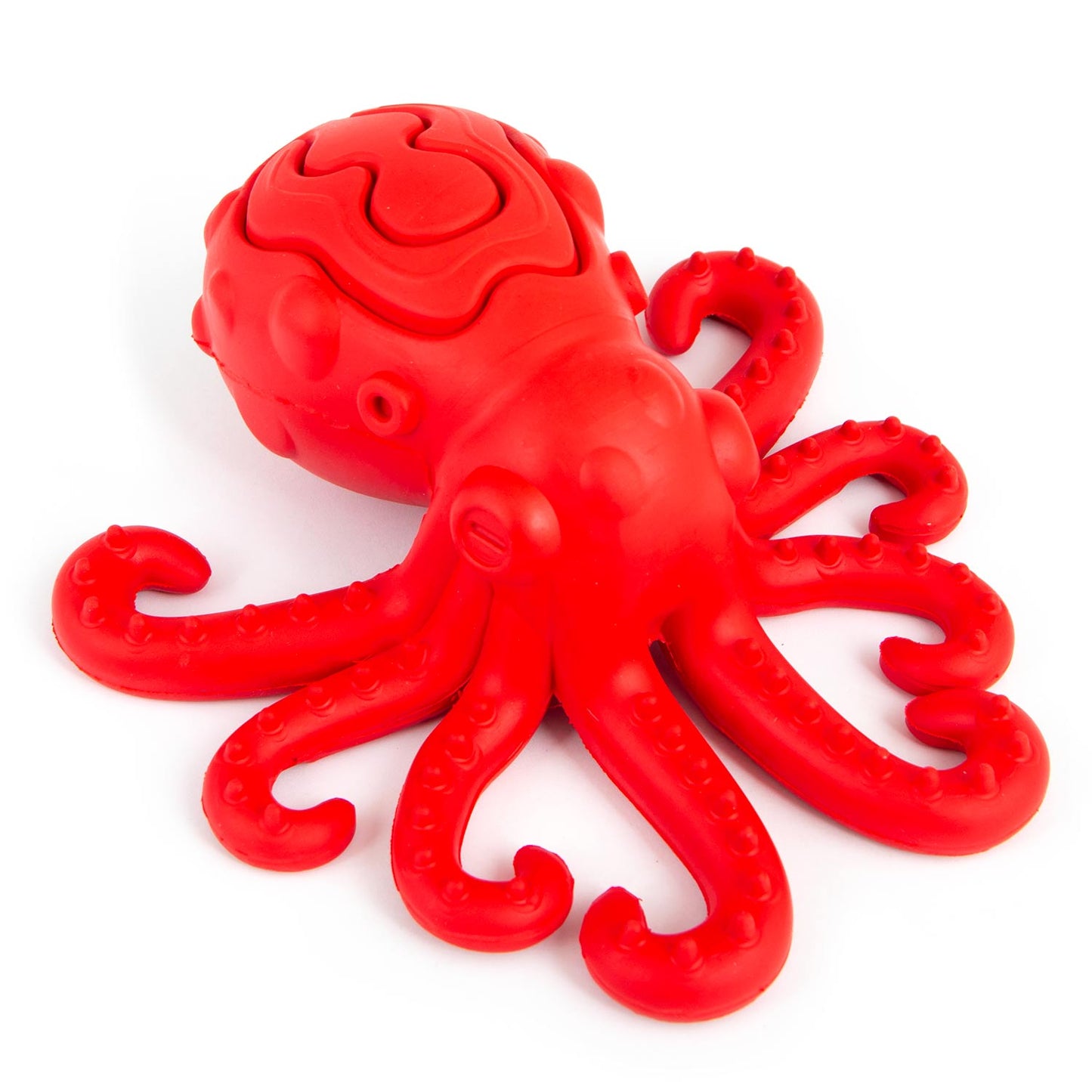 Jeffers Red Octopus Natural Rubber Treat Dispensing Dental Dog Chew | Majestic Pet Kingdom™