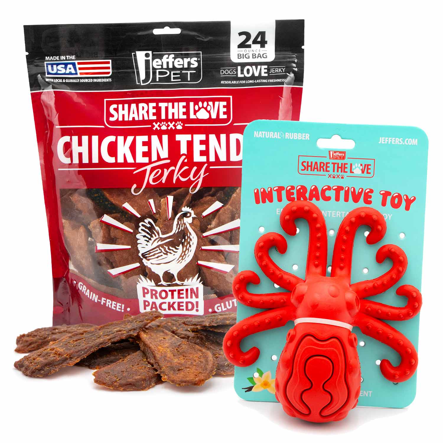 Jeffers Stuffable Dog Chew Toys with Chicken Breast Jerky Treats Kit | Majestic Pet Kingdom™