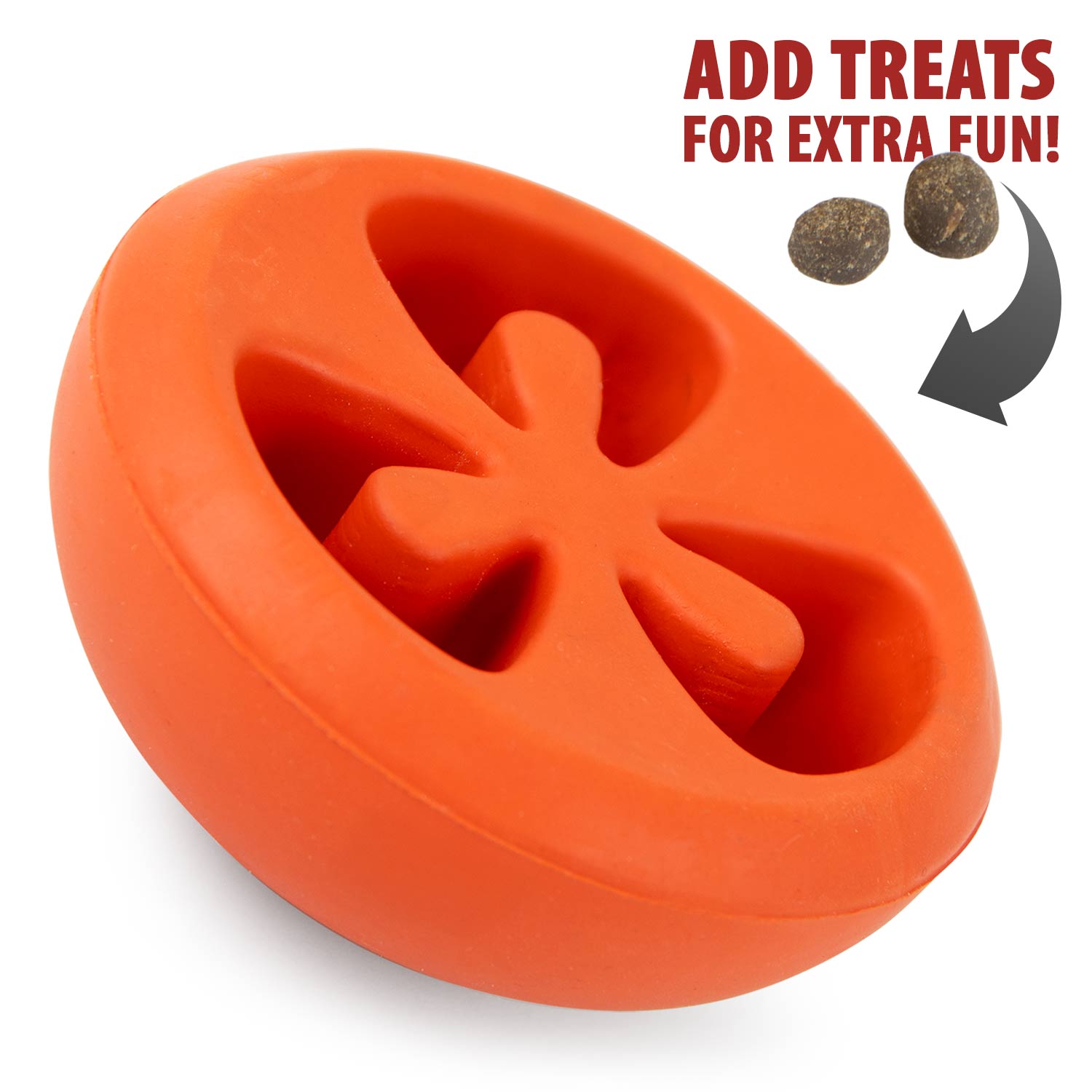 Jeffers Tomato Shaped Natural Rubber Treat Dispensing Dental Dog Chew | Majestic Pet Kingdom™