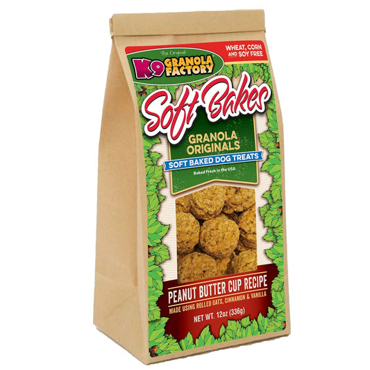 Dog Treats K9 Granola Factory Peanut Butter Cup Bakes 12oz Bag - Main Feature View | Majestic Pet Kingdom